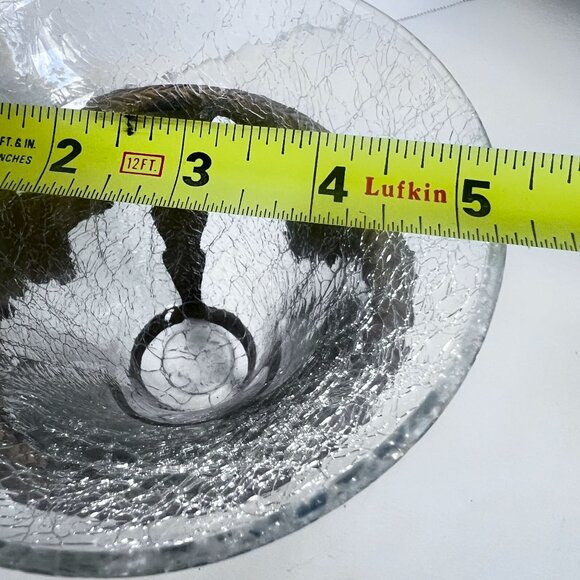 Vtg Brass & Crackle Glass Candlel Holder Vase Compote Bowl Grape Motif Design ** - Picture 6 of 13